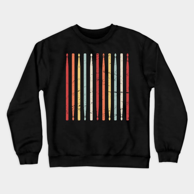 Retro Drum Sticks | Marching Band Percussion Crewneck Sweatshirt by MeatMan